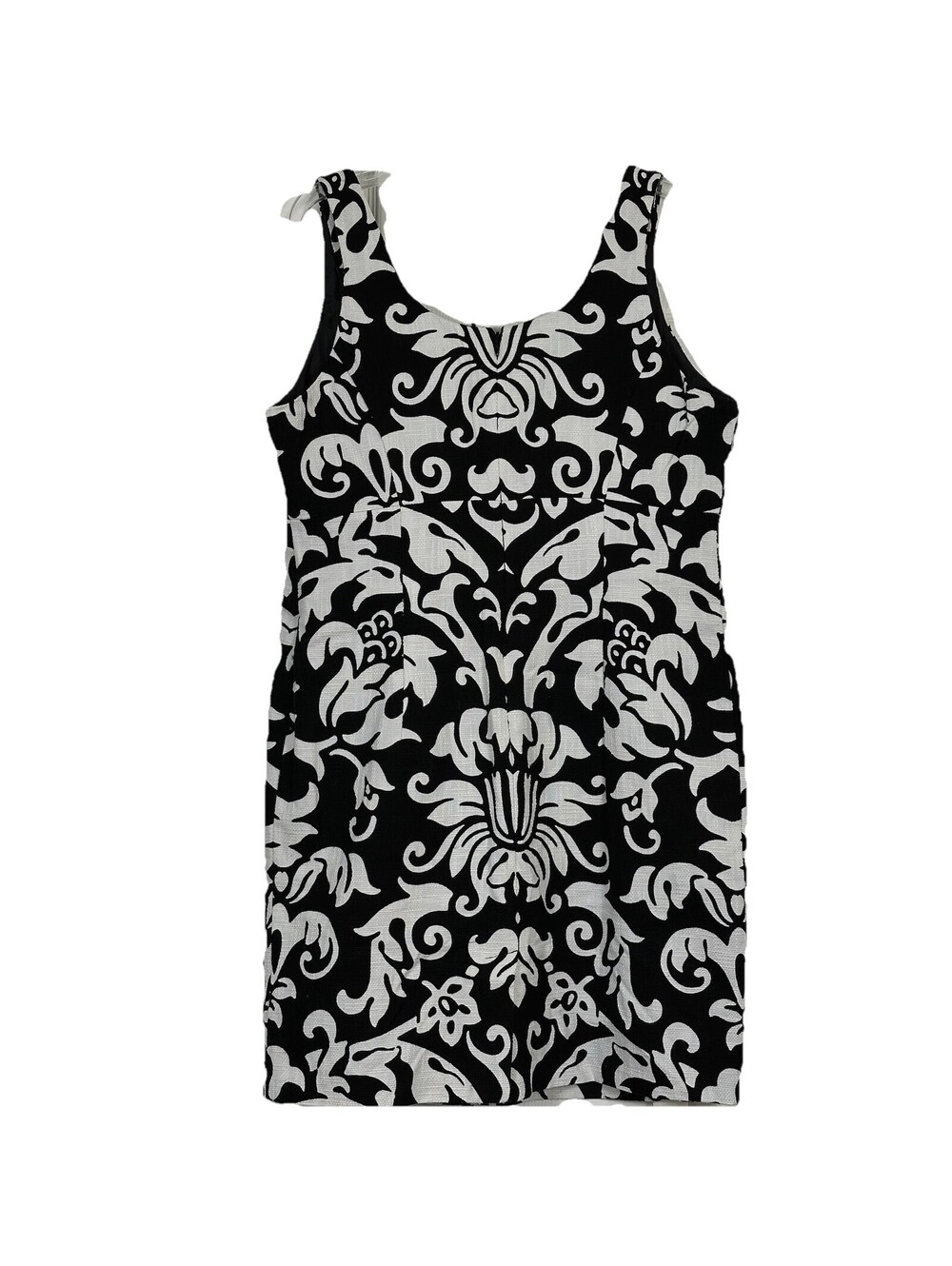 INC International Concepts Sz 16 Black White Damask Floral Arabesque Dress - Picture 2 of 7